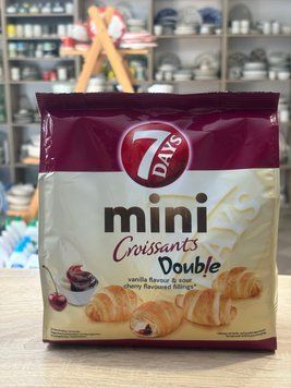 Міні-круасани 7 DAYS Mini Croissants Double з ваніллю та вишнею 200 г 00487 фото