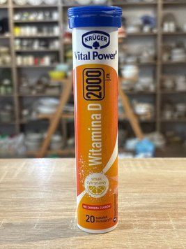 KR&Uuml;GER Vital Power Witamina D 2000 j.m., шипучі вітаміни зі смаком лимона, 20 таблеток 00640 фото