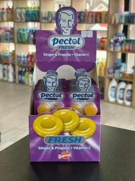 Льодяники Pectol Fresh Імбир-Прополіс + Вітамін C, 72г 00793 фото
