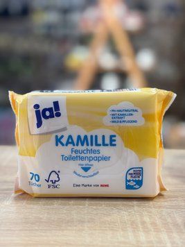Влажная туалетная бумага ja! Kamille с экстрактом ромашки 70 шт 00548 фото