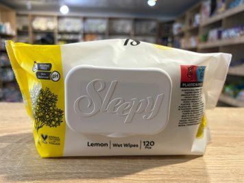 Вологі серветки Sleepy Lemon Wet Wipes (лимон) 120 шт   00362 фото
