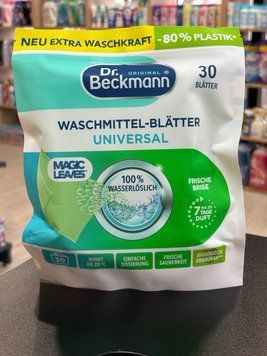 Dr. Beckmann Magic Leaves Waschmittel-Bl&auml;tter Universal Frische Brise 30 шт - Листы для стирки универсальные 00855 фото