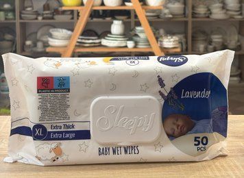 Sleepy Baby Wet Wipes Lavender XL Extra Thick Extra Large Влажные салфетки детские 50 pcs 00605 фото
