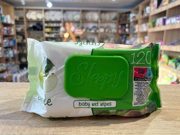 Дитячі вологі серветки Sleepy Baby Wet Wipes Apple (яблуко) 120 шт   00363 фото
