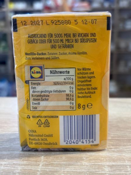 Ванільний цукор Belbake Vanillin Zucker 8 г 00457 фото