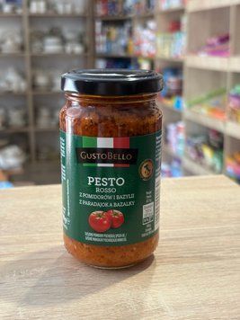 Соус песто GustoBello Pesto Rosso з в'яленими томатами та базиліком 190 г 00480 фото
