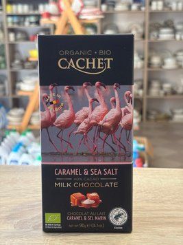 Шоколад Cachet Organic молочний 40% з карамеллю та морською сіллю 90 г  00513 фото
