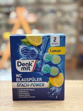Блок для унитаза Denkmit WC Blauspüler 5fach-Power Lemon 2 шт 00418 фото