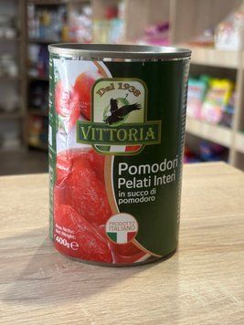 Томати цілі очищені у власному соку Vittoria Pomodori Pelati Interi 400 г 00468 фото