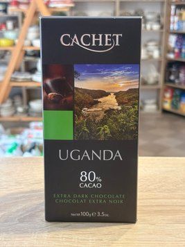 Шоколад Cachet Uganda екстрачорний 80% 100 г 00518 фото