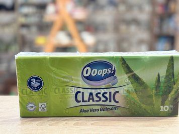 Паперові носові хустинки Ooops! Classic Aloe Vera Balsam 10 шт 00422 фото