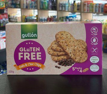 Печиво Gull&oacute;n Gluten Free вівсяне з шоколадними крихтами, 220 г 00674 фото