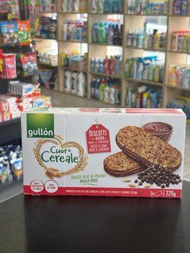 Печиво Gull&oacute;n Cuor di Cereale з вівсянкою, шоколадними крихтами та шоколадною начинкою, 220 г 00685 фото